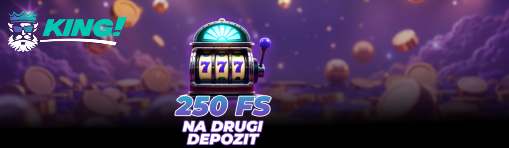 King.rs 250 free spins on second deposit